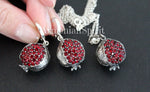 Pomegranate Persephone Silver 925 earrings pendant chain zircon