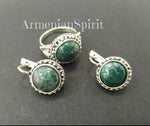 Silver 925 Earrings Ring jewelry agate