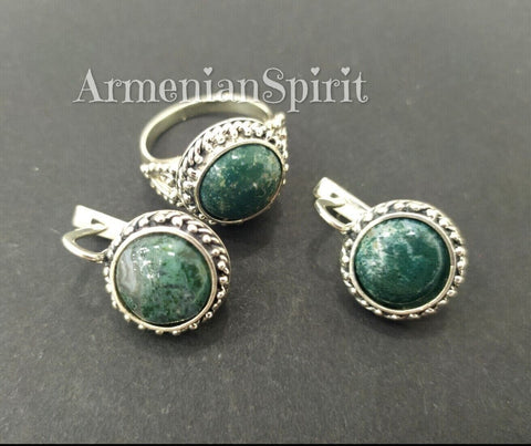 Silver 925 Earrings Ring jewelry agate