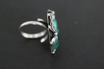 Ring silver 925 malachite gemstone