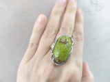 Ring Silver 925 salad green agate