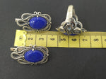 Silver 925 Earrings Ring lapis lazuli