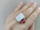 Earrings Ring silver 925 coral sadaf Armenian Spirit