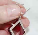 Silver 925 Earring red Marcasite jewelry