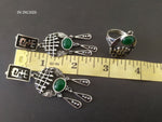 Set earrings ring Silver 925 Green jade