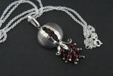 Silver 925 Pomegranate earring ring pendant chain Garnet