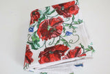 Table cloth 100% cotton Beige red poppies