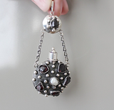 Perfume bottle Pendant Silver 925 garnet pearl