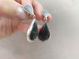 Silver 925 Earrings Ring jewelry agate red green