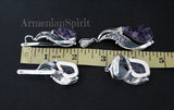 Ring Earrings Pendant amethyst Silver 925