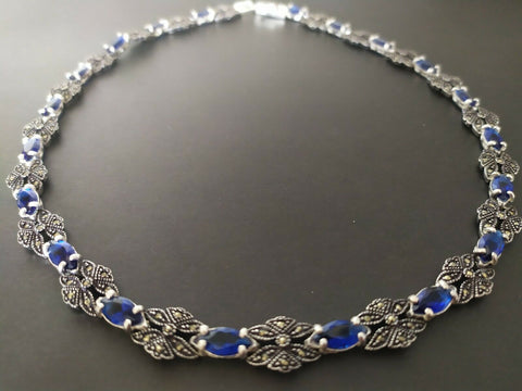 Necklace Sterling silver 925 blue