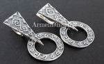 Elevate your beach style with our Armenian Spirit bracelet. Made from high quality sterling silver 925, this round big earring with triangle detail and large dangles adds a touch of elegance to any outfit. Perfect for those who appreciate unique, ethnic jewelry.