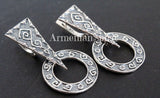 Elevate your beach style with our Armenian Spirit bracelet. Made from high quality sterling silver 925, this round big earring with triangle detail and large dangles adds a touch of elegance to any outfit. Perfect for those who appreciate unique, ethnic jewelry.