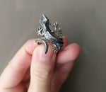 Lizard Ring adjustable silver 925