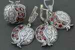 Pomegranate Silver 925 earrings zircon