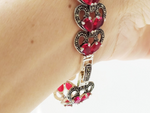 buy luxury bracelet with shiny red stones