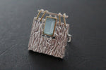 Moonstone crystal jewelry ring rectangle interesting design.