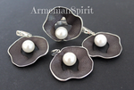 Ring earrings pendant silver 925 White pearl