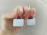 Earrings Ring silver 925 coral sadaf Armenian Spirit