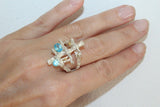 Ring Gilded silver 925 blue zircons