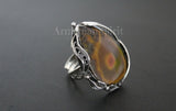 Jewelry Silver 925 Ring adjustable agate