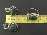 Silver 925 Earrings Ring jewelry agate