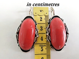 Sterling silver 925 coral gemstone Earrings Ring