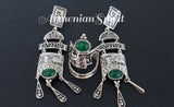 Set earrings ring jade Sterling silver 925