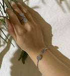 This Armenian silver bracelet and ring are made of sterling silver with beautiful traditional Armenian ornament. Both ring and bracelet are adjustable, but please note that they are for thin hand and fingers.