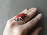 Sterling silver 925 sponge coral Ring