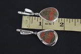 Earrings unakite jasper Sterling silver 925