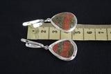 Earrings unakite jasper Sterling silver 925