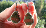 Earrings unakite jasper Sterling silver 925