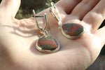 Earrings unakite jasper Sterling silver 925