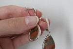 Earrings unakite jasper Sterling silver 925