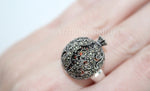 Ring women Sterling silver 925 natural garnet Pomegranate