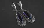 Earrings ring Sterling silver 925 Purple topaz Armenian Spirit