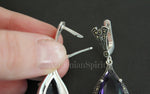 Earrings ring Sterling silver 925 Purple topaz Armenian Spirit