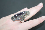 Ring sterling silver 925 Lab topaz purple