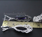 Earrings purple topaz Sterling silver 925 Armenian Spirit