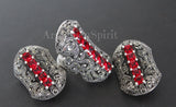 Earrings ring red topaz Silver 925 Marcasite Armenian Spirit