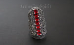 Ring red topaz Silver 925 Marcasite
