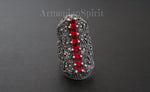 Earrings ring red topaz Silver 925 Marcasite Armenian Spirit