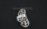 Ring red topaz Silver 925 Marcasite