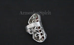 Earrings red topaz Silver 925 Marcasite Armenian Spirit