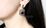 Earrings Black topaz Sterling silver 925 Armenian Spirit