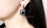 Earrings Black topaz Sterling silver 925 Armenian Spirit