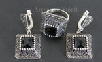 Earrings Black topaz Sterling silver 925 Armenian Spirit