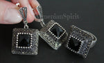 Earrings Black topaz Sterling silver 925 Armenian Spirit