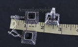 Earrings Black topaz Sterling silver 925 Armenian Spirit